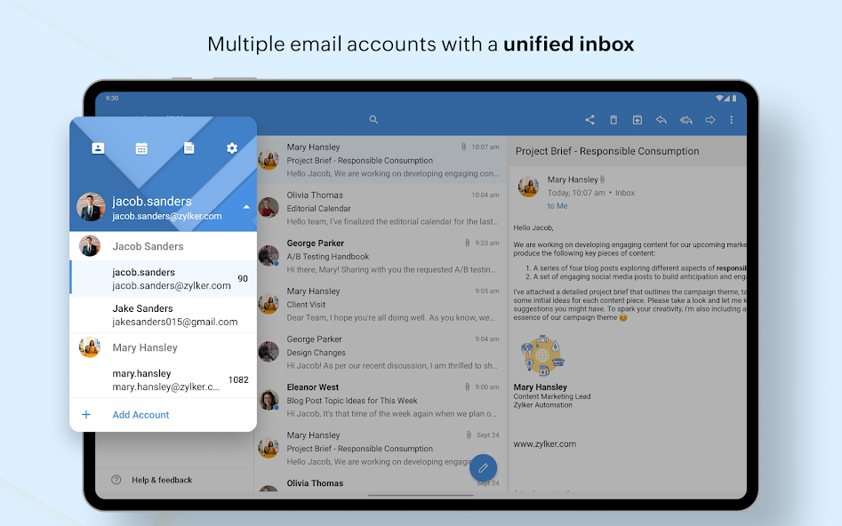 Zoho Mail - Email and Calendar Screen Pics 11