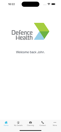 Android application Defence Health Mobile Claiming screenshort