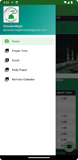 Android application Ghousia Masjid Limerick screenshort