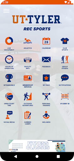 Android application UT-Tyler RecSports screenshort