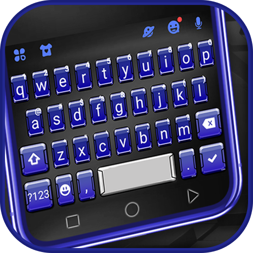 3d Blue Tech Keyboard Theme  Icon