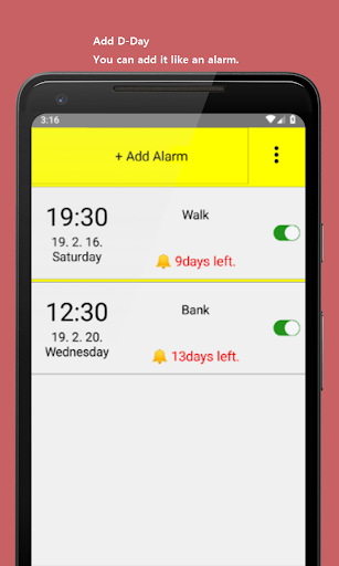 Month Alarm Screen 2