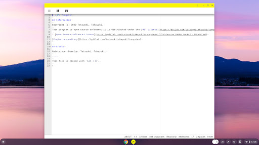 Tungsten Text Editor Screen 2