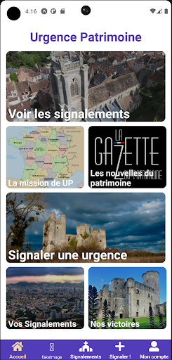 Android application PatrimApp screenshort