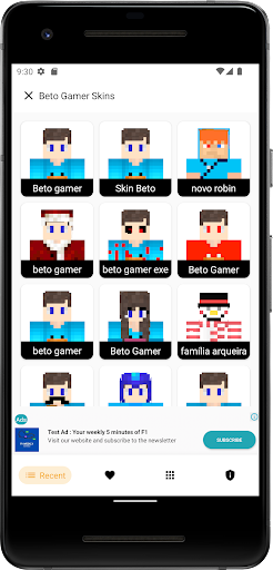 Android application Beto Gamer Skins for Minecraft screenshort