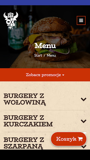 Android application OX Burger Gdansk screenshort