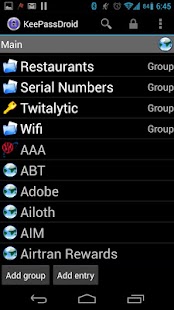 KeePassDroid Screenshot