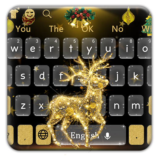 Golden Reindeer Elf Keyboard