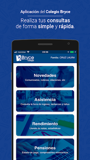 Android application Colegio Bryce screenshort