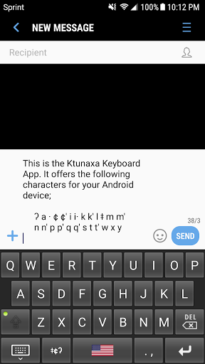 Ktunaxa Keyboard App Screen 2