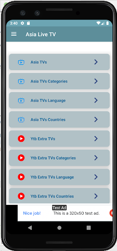 Asia Live TV Channels Screen 2