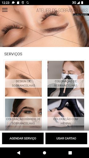 Android application Atelier de Sobrancelhas screenshort