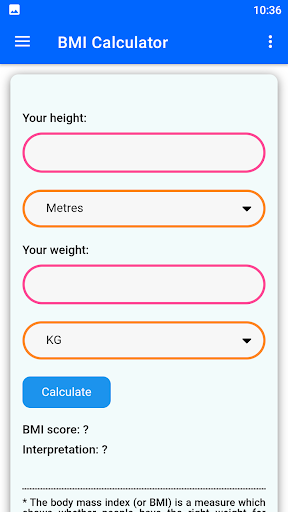 Health Calculator Screen 2