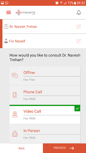 Medanta eCLINIC - Patient App Screen 2