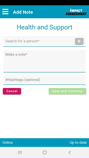 Podnosh Impact Assessment App Screen 2