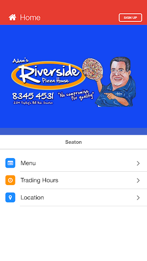 Android application Riverside Pizza House screenshort