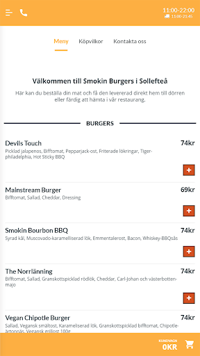 Android application Smokin Burgers screenshort