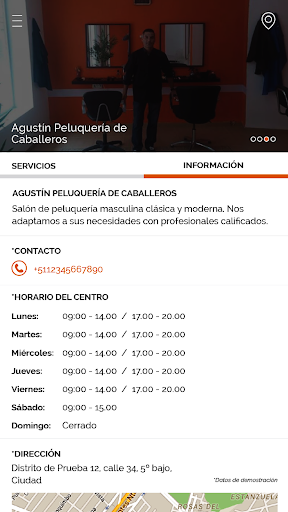 Android application Peluquería Agustín Martinez screenshort