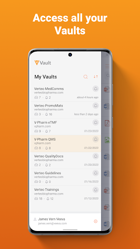 Android application Veeva Vault screenshort