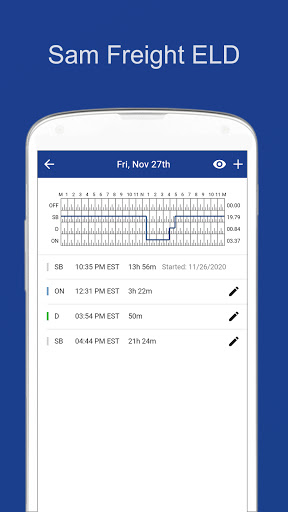 Android application Sam Freight Management ELD screenshort