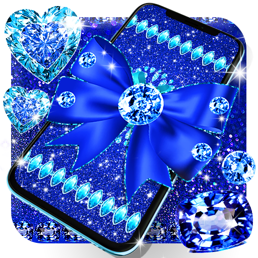 Blue glitter diamond wallpaper logo