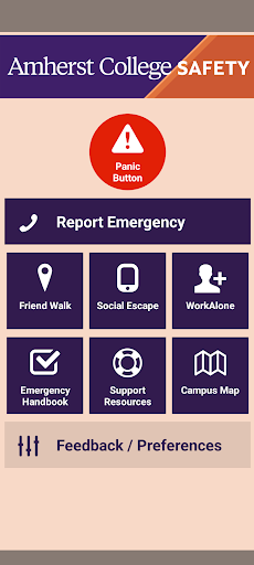 Android application Amherst College Safety screenshort