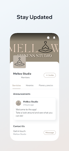 Android application Mellow Fitness Studio screenshort