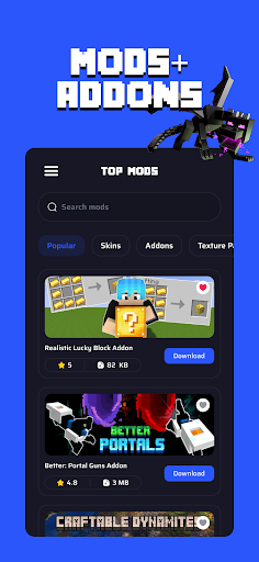 Android application Mod Addons for Minecraft PE screenshort