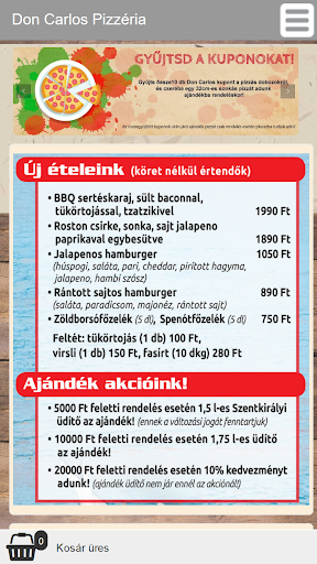 Android application Don Carlos Pizzéria screenshort