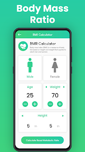 BMI BMR & Ideal Weight tracker Screenshot