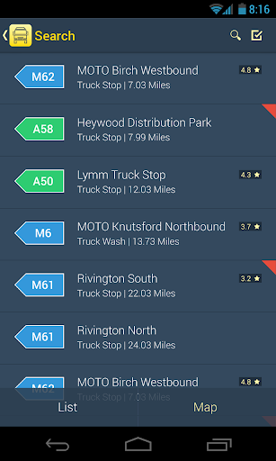 Android application Motorway Buddy screenshort