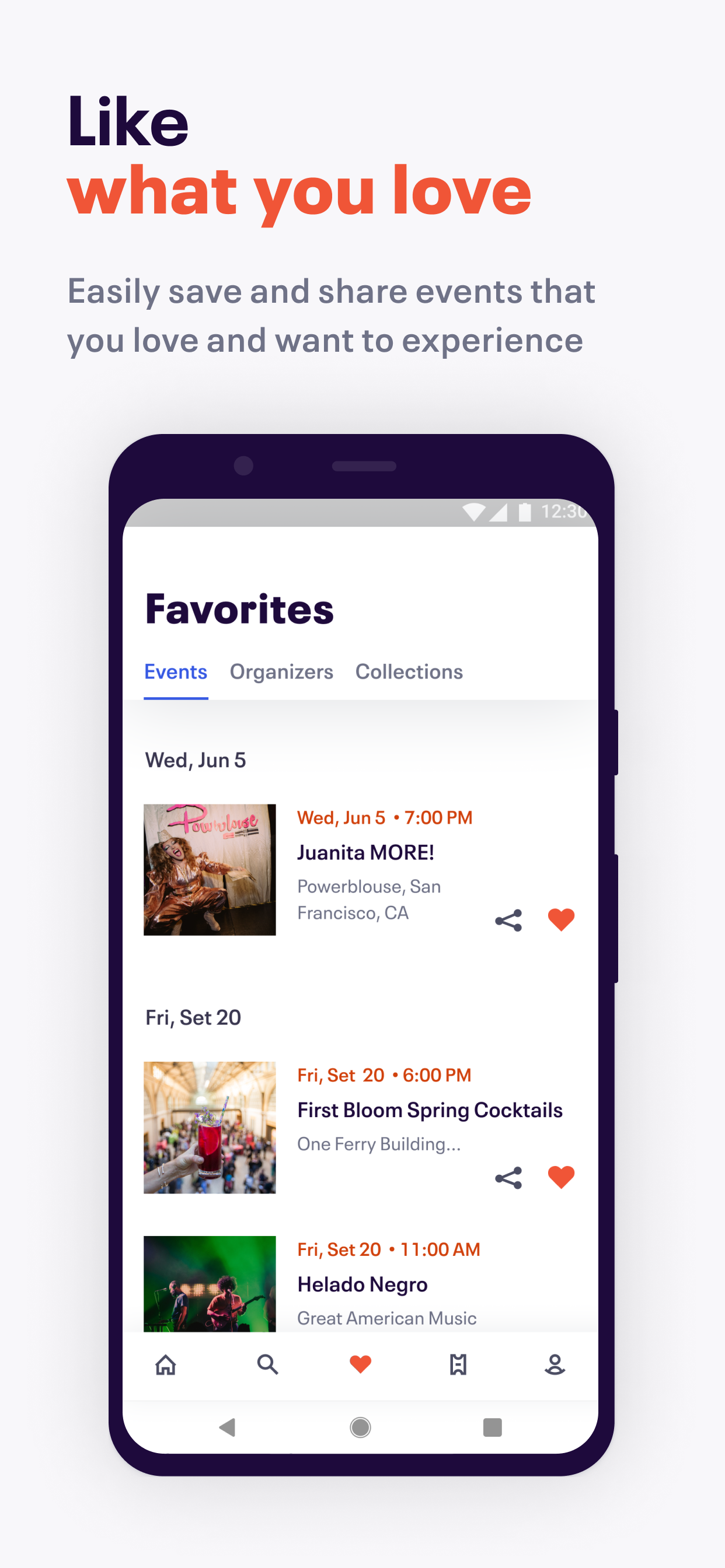 Android application Eventbrite - Discover popular events & nearby fun screenshort