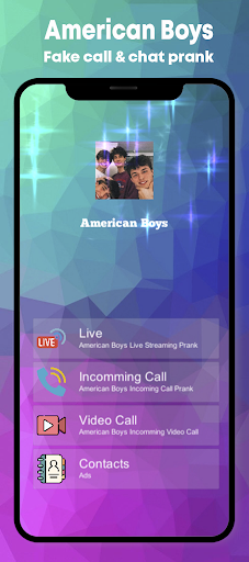 Android application American Boys Fake Call &Video screenshort