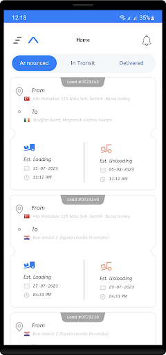 Android application Alcolm Carrier Solutions screenshort