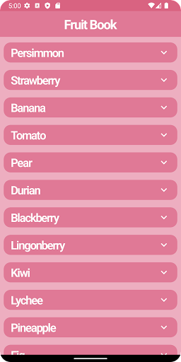 Android application Fruit Book screenshort