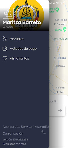 Servitaxi Asoradio Screen 2
