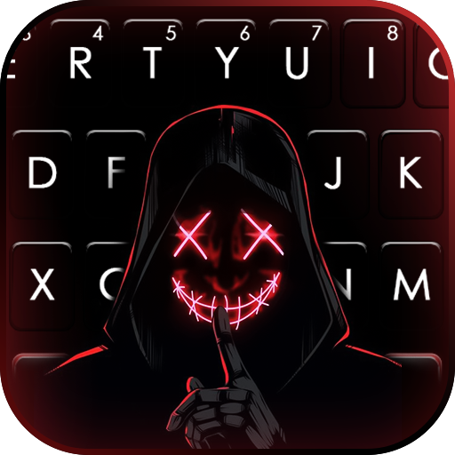 Neon Hoodie Man Keyboard Backg logo