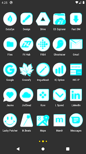 Inverted White Cyan Icon Pack Screen 3