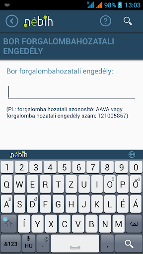 NÉBIH Adatbázisok modul Screen 2