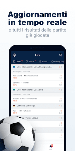Android application Marathonbet Calcio in Diretta screenshort