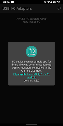 Android application USB I2C Scanner screenshort