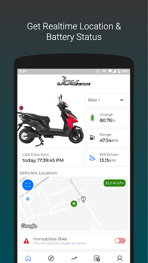 Android application Joy E-Bike screenshort