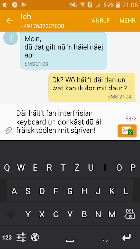 Android application Interfrisian Keyboard screenshort