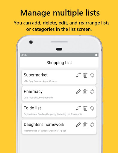 Android application Shopping List | To-do | Check screenshort