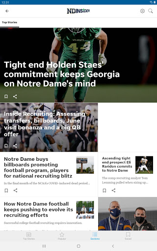 Screenshot of NDInsider