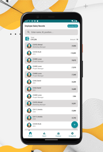 Android application Employee Salary Records screenshort