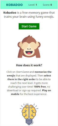 Android application Kobadoo - Memory Game screenshort