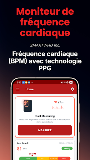 Fréquence cardiaque Capture d'Écran de l'Application Android 1