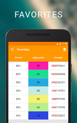 Android application Alpha Color Mixer screenshort