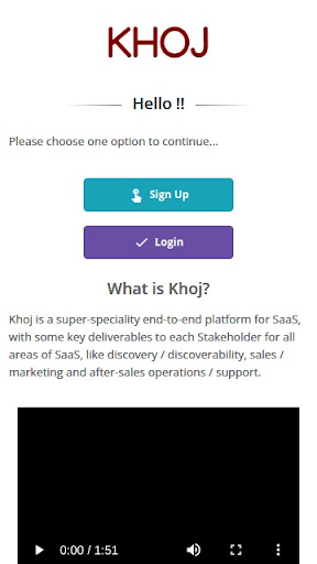 Android application Khoj screenshort
